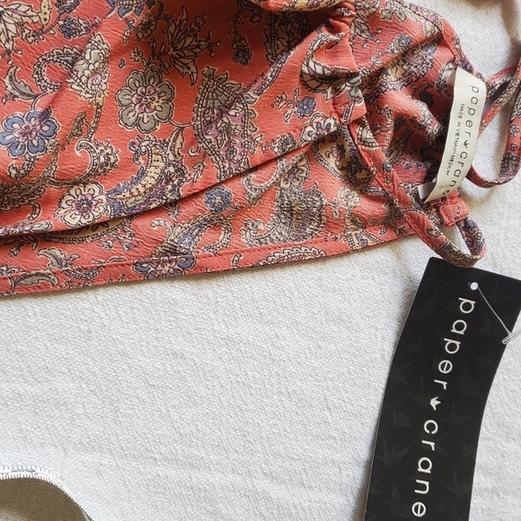 Paper Crane Sleeveless Paisley Spaghetti Strap Sz. M Top - Picture 10 of 11